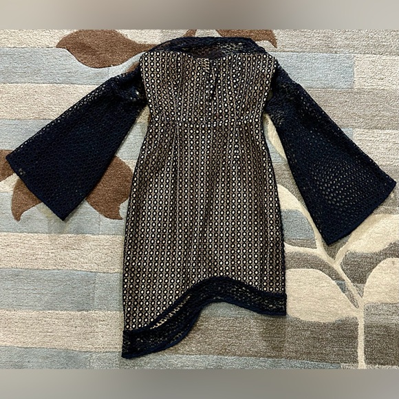 Keepsake Cold Shoulder Easy Love Navy Lace Mini Dress - Picture 6 of 10